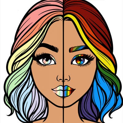 realistic girl split half