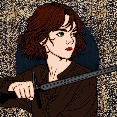 realistic girl with a sword