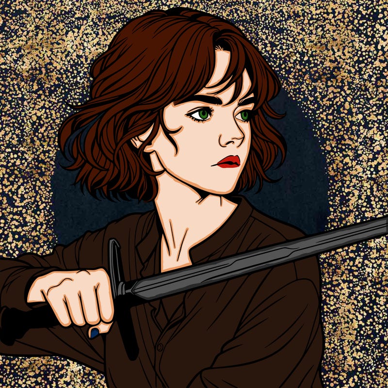 realistic girl with a sword