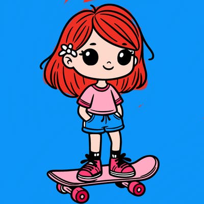 girl with skateboard