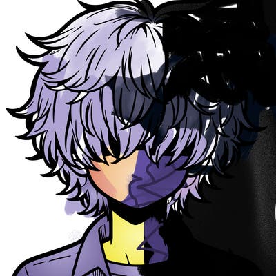 manga boy fluffy hair covering his eyes