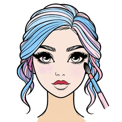 realistic person with makeup
