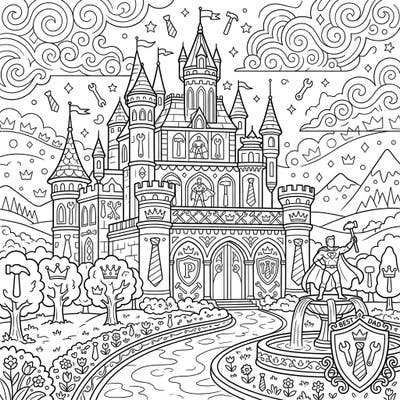 Embark on a regal coloring adventure with this unique Father's Day palace. Filled with intricate details and special nods to dads, it's a perfect way to show appreciation.