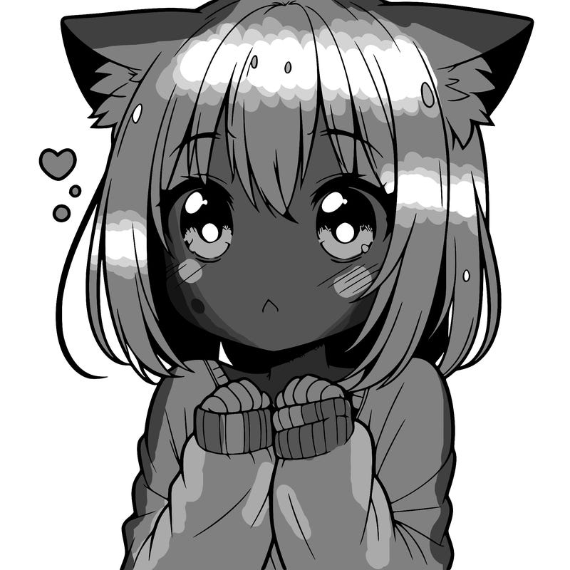 shy anime catgirl
