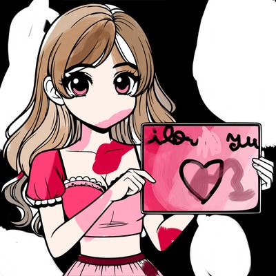 realistic pretty girl holding blank sign