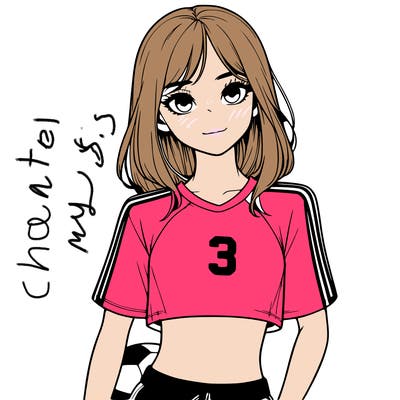 realistic girl wearing soccer jersey