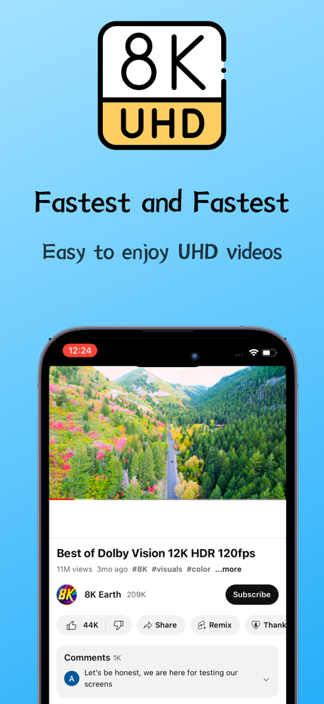 Interfaz de Octopus VPN mostrando conexión de alta velocidad para streaming de video 8K UHD