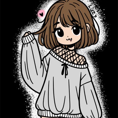 girl in baggy sweater hanging off her shoulder