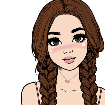 realistic girl with braids