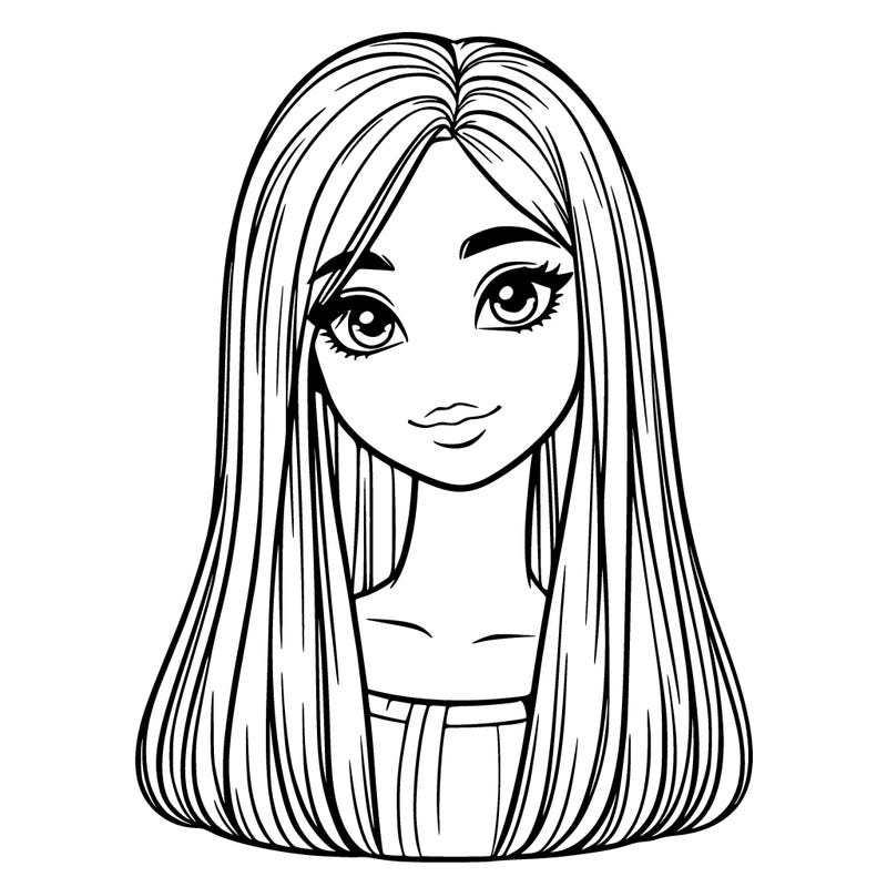 really pretty realistic girl with straight hair