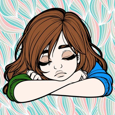 realistic tired girl