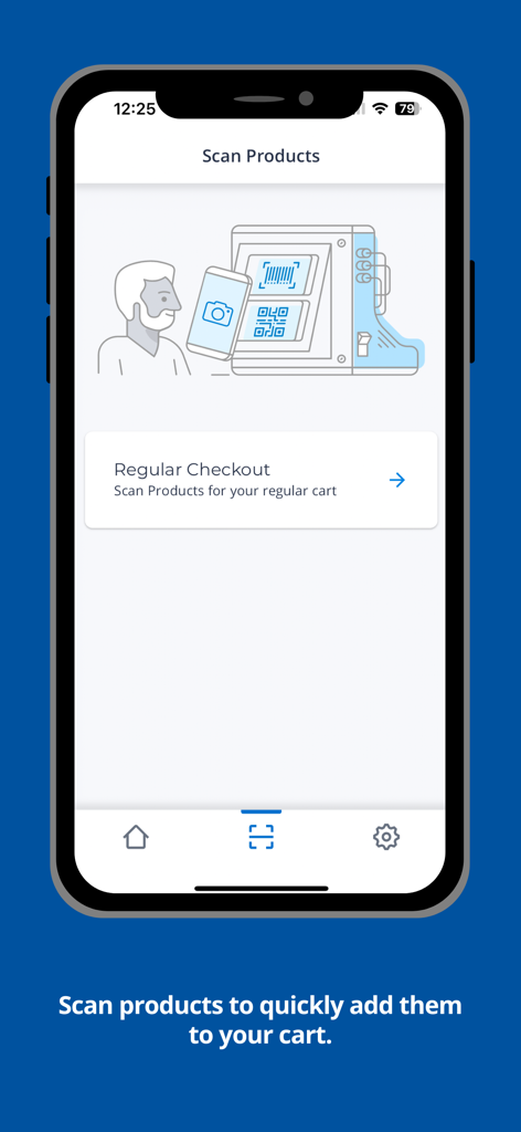 Nedco - Interface of the Nedco mobile app showing the scan products feature to quickly add electrical supplies to the cart
