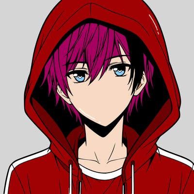 anime guy in hoodie