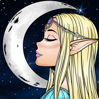 a realistic moon elf
