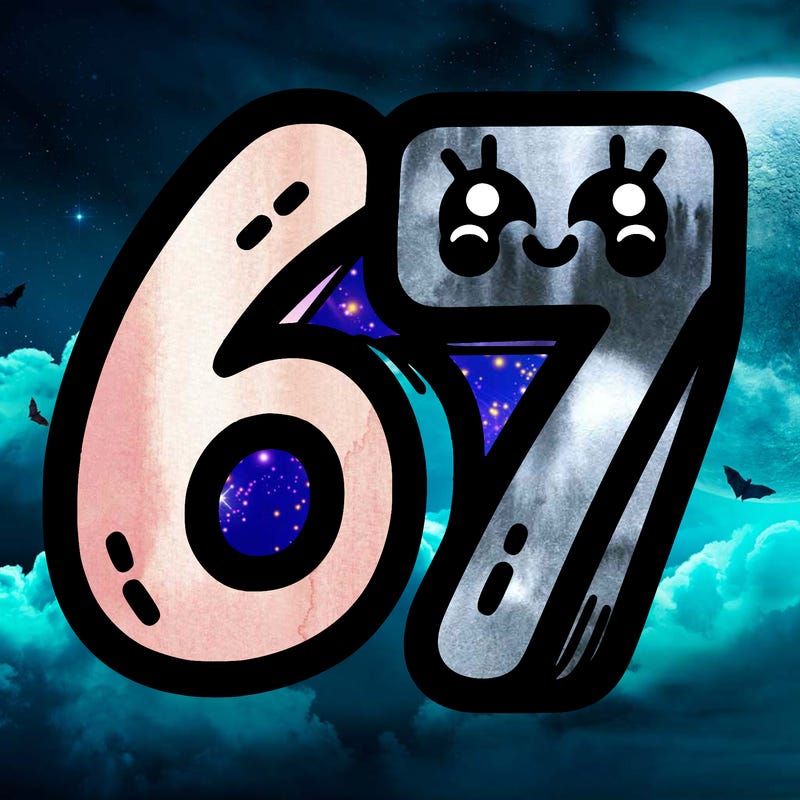 the numbers 67