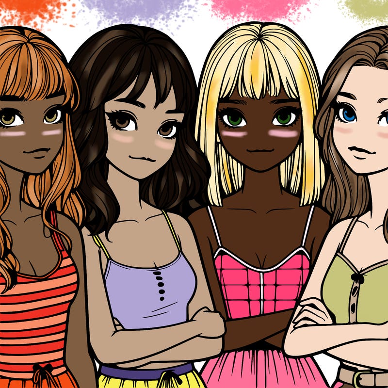 four realistic girls