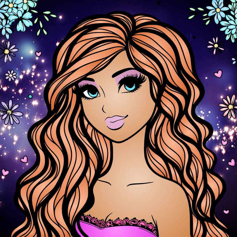 pretty woman with long wavy hair