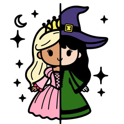 split princess and witch