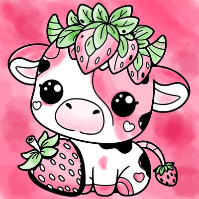 cute strawberry cow