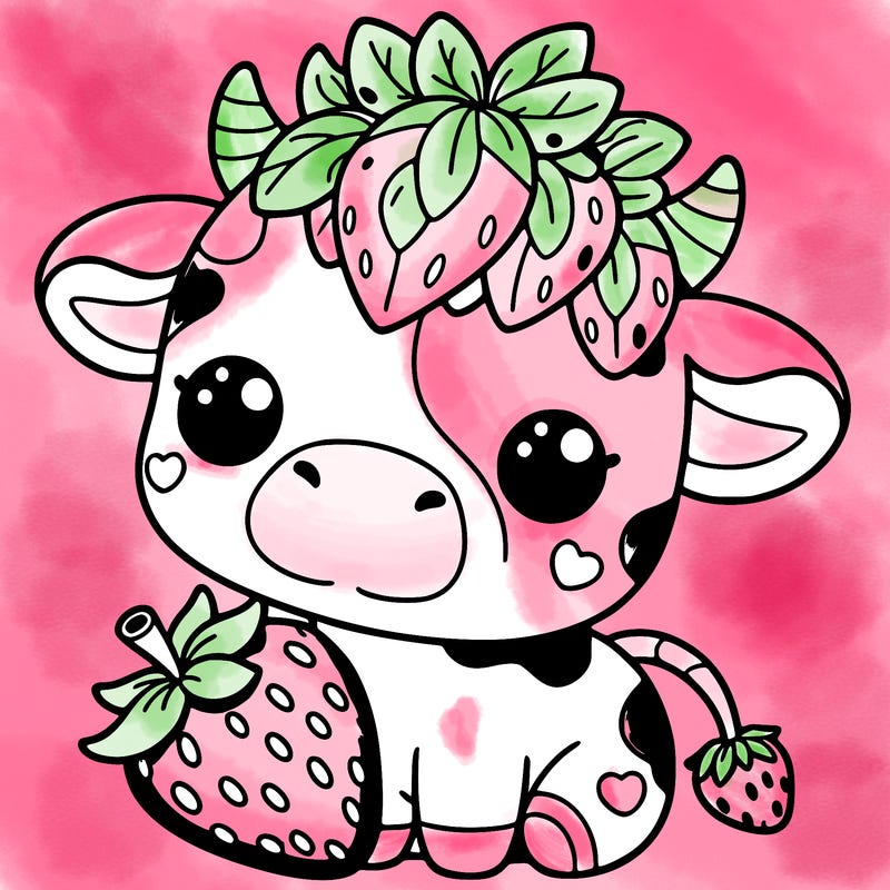 cute strawberry cow