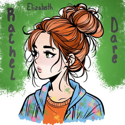 realistic teenage girl with a messy bun