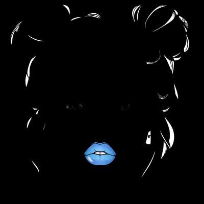 realistic girl with two buns on her hair and lips