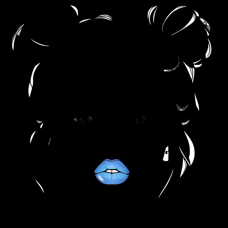 realistic girl with two buns on her hair and lips