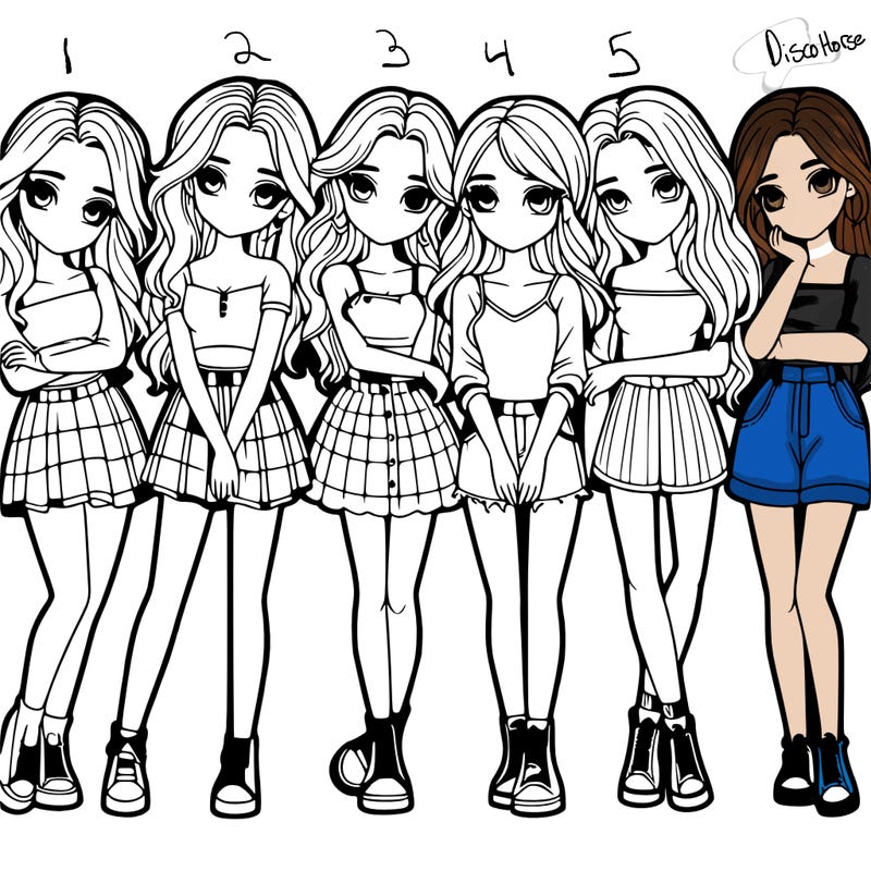 a group of girls realistic