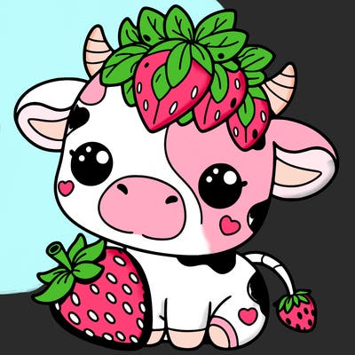 cute strawberry cow