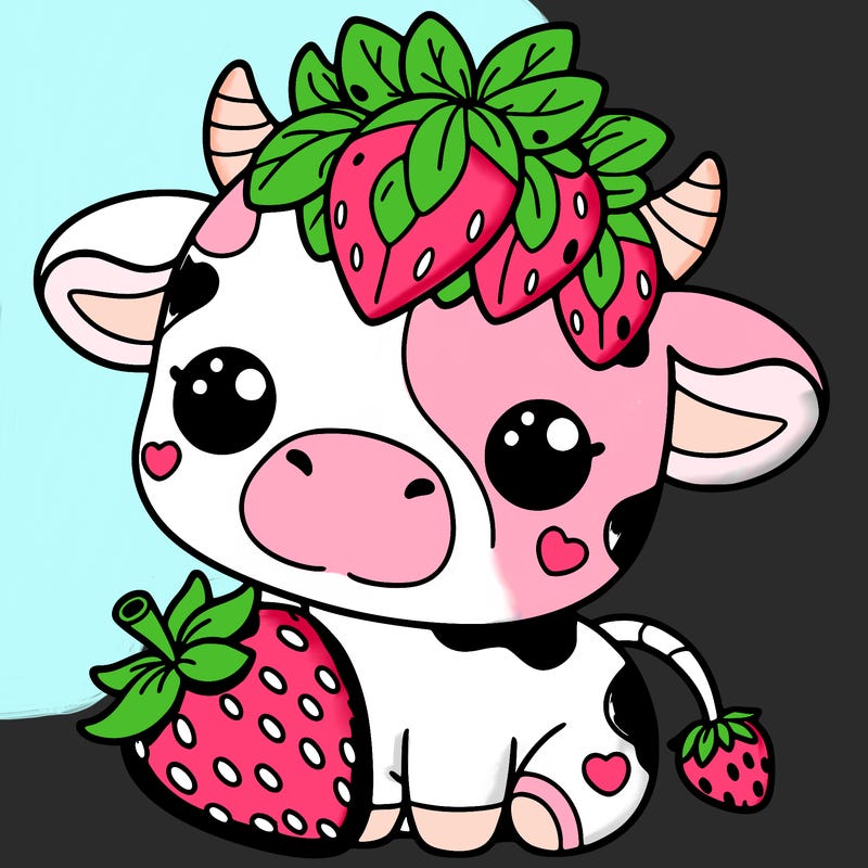 cute strawberry cow