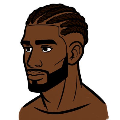 human man with short braids