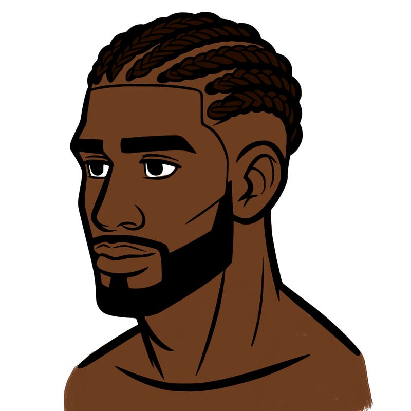 human man with short braids