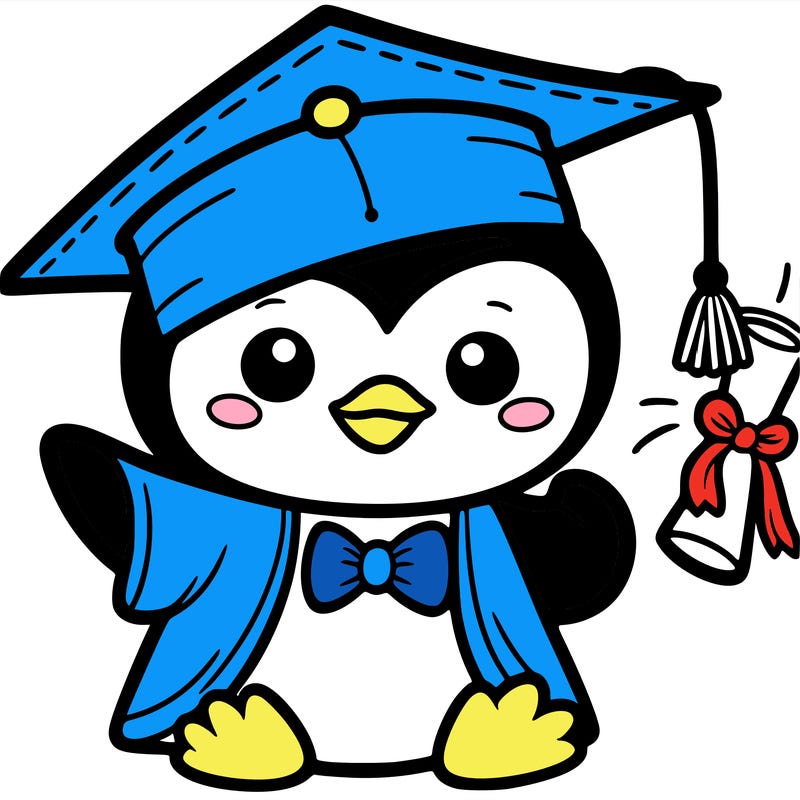 graduation  baby penguin