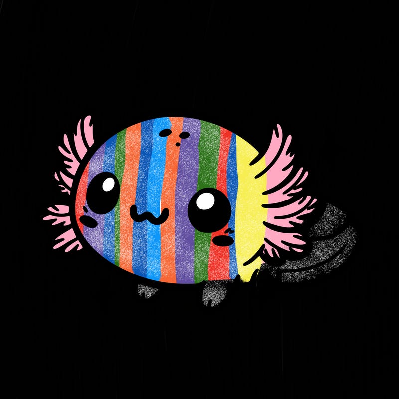 cute easy baby axolotl