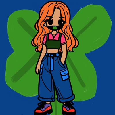 girl in crop top and baggy pants