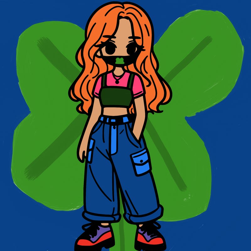 girl in crop top and baggy pants