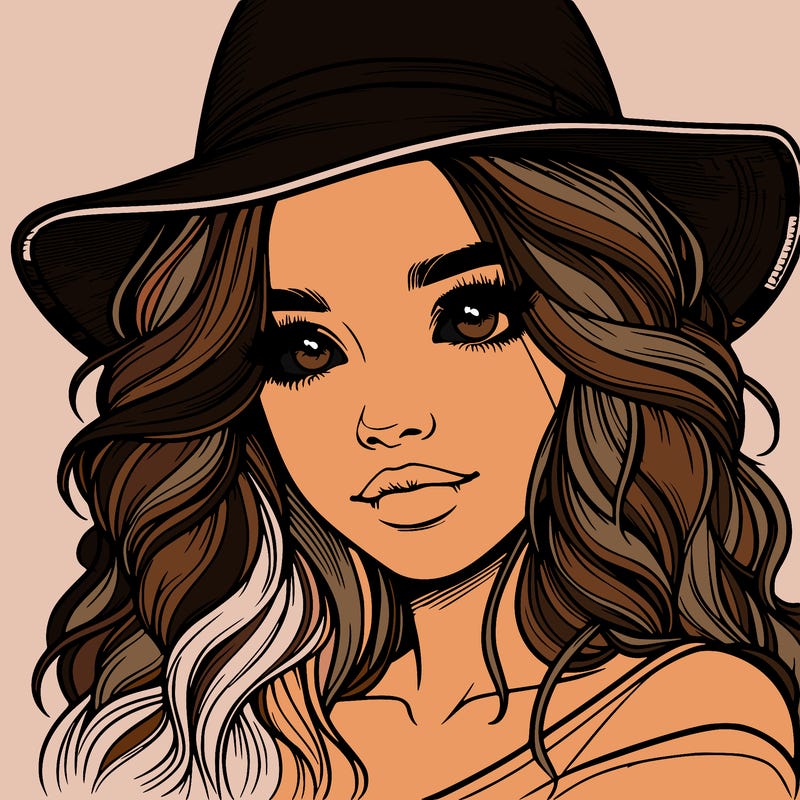 realistic girl with hat