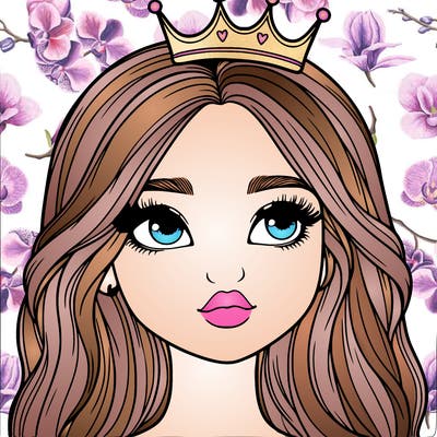 a realistic girl with a crown on