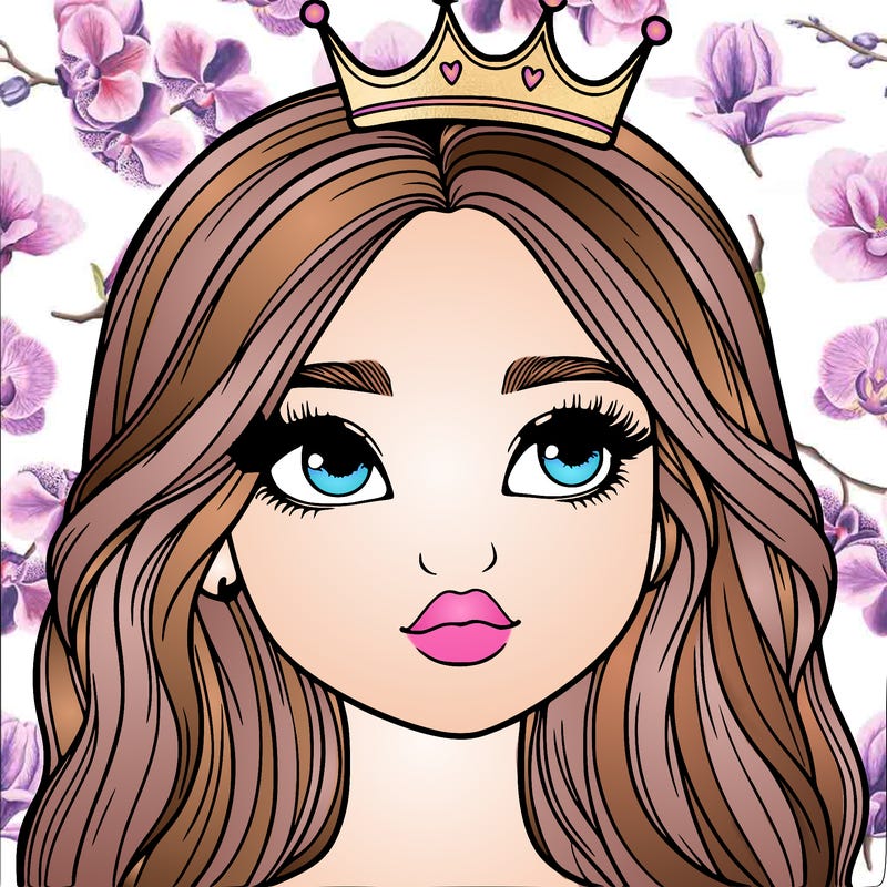 a realistic girl with a crown on