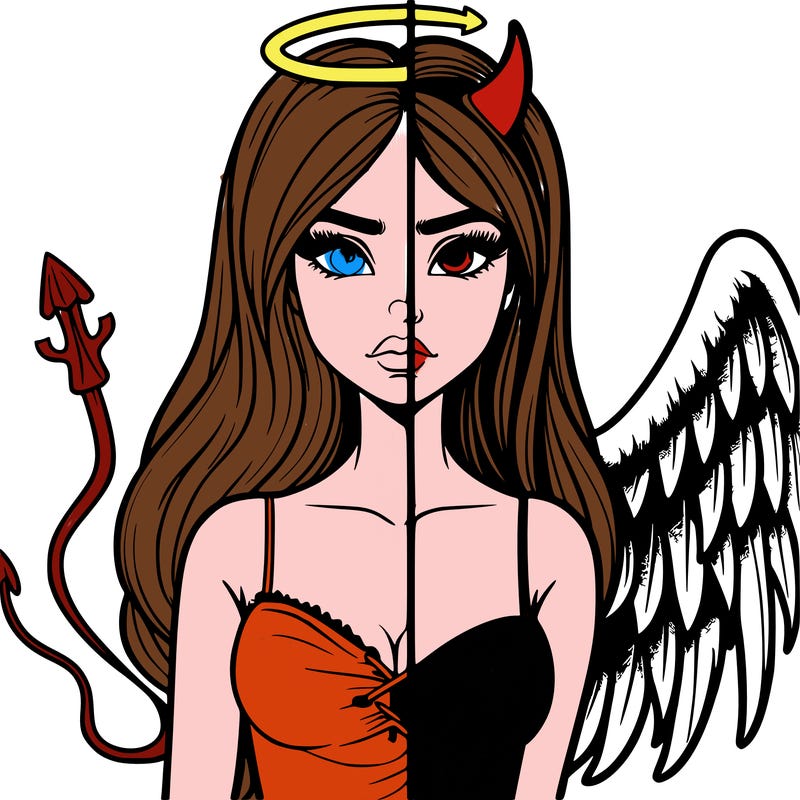 devil vs angel realistic girl
