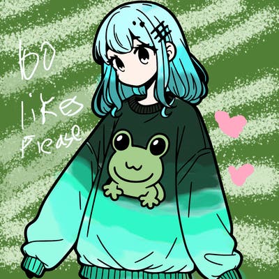 girl wearing frogging sweatshirt