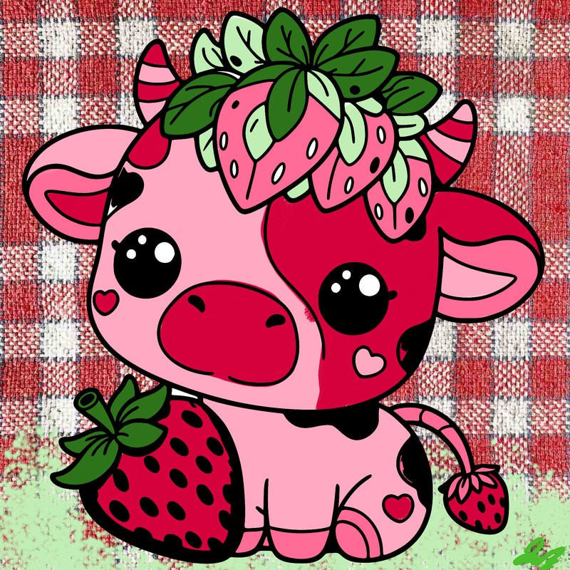 cute strawberry cow