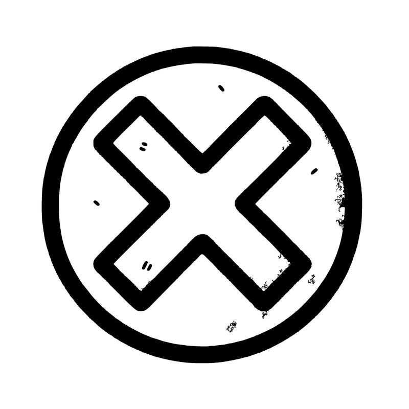 a circle with a big x in the middle