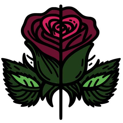 rose split down middle