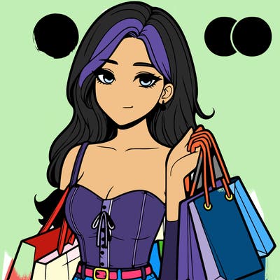 beautiful woman with shopping bags.