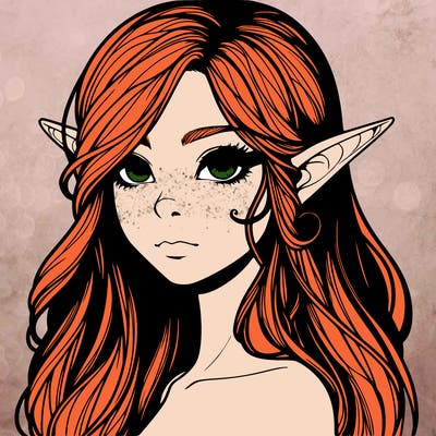 elf girl realistic dark fantasy