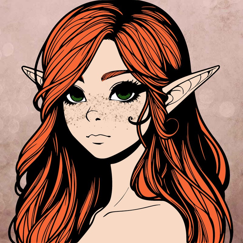 elf girl realistic dark fantasy