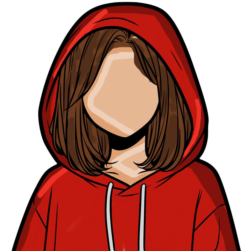 a faceless girl in a hoddie