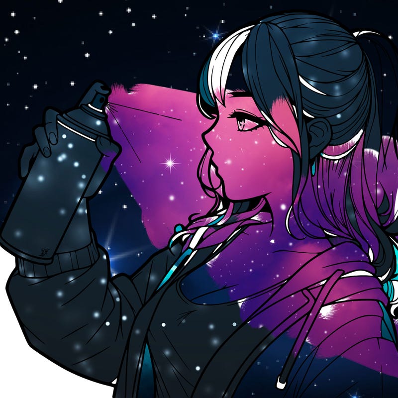 a realistic girl spray, painting