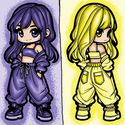 girl in crop top and baggy pants